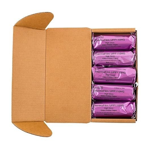 High Gloss Ultrasound Thermal Paper Rolls, 110mm x 18m, 10 Pack for Printers