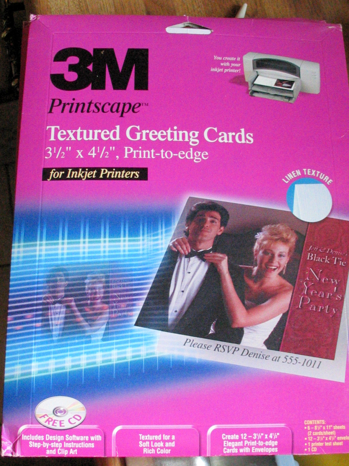 3M Textured Greeting Cards print edge to edge with envelopes