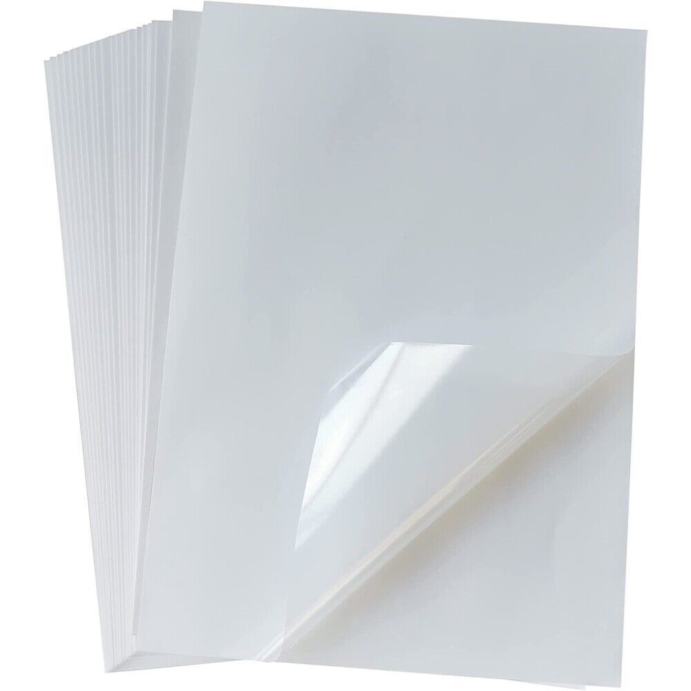 20-100 Sheet Clear Printable Vinyl Sticker Paper 8.5×11 for Inkjet Laser Printer