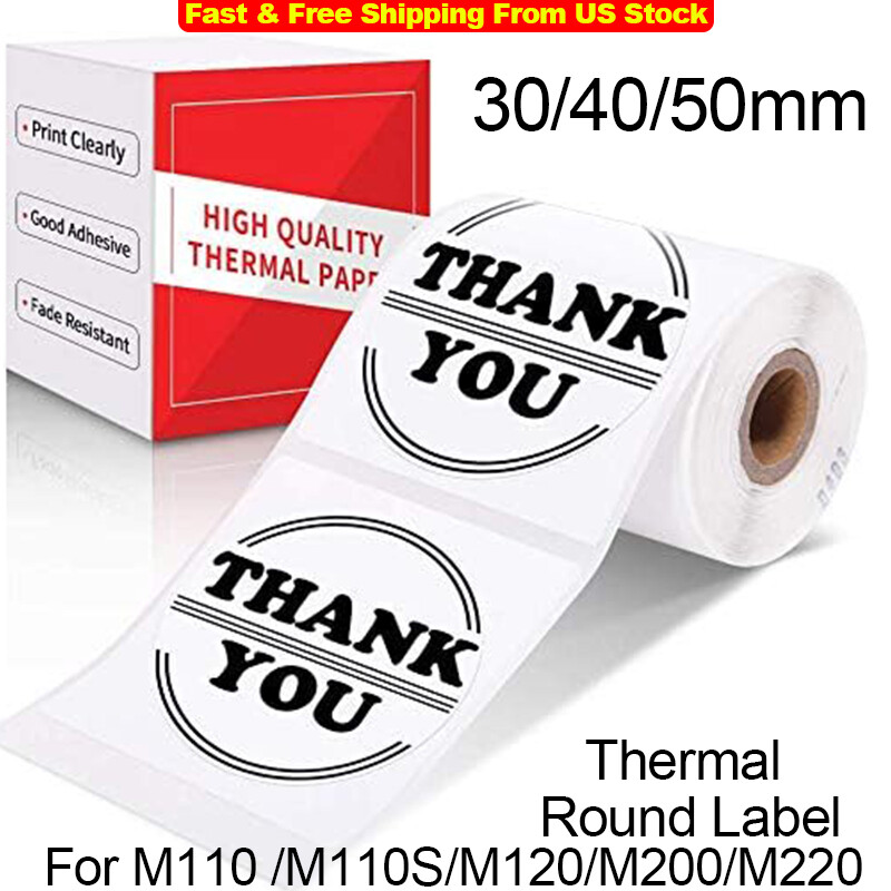 Thermal Sticker Label Self-Adhesive Round Direct Thermal Labels for Phomemo M110