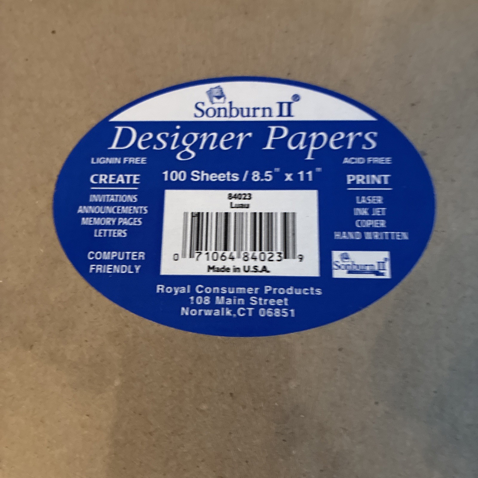 SONBURN II Designer Papers Letterhead 100 Sheets 8.5” x 11” Luau NOS