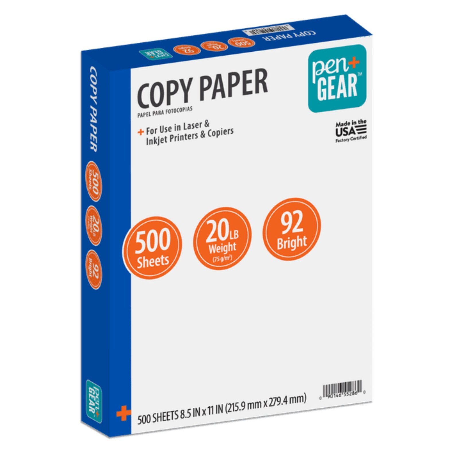 Pen+Gear Copy Paper 8.5×11 Copy Paper White Mega Ream Paper 92 Bright, 500 Sheet