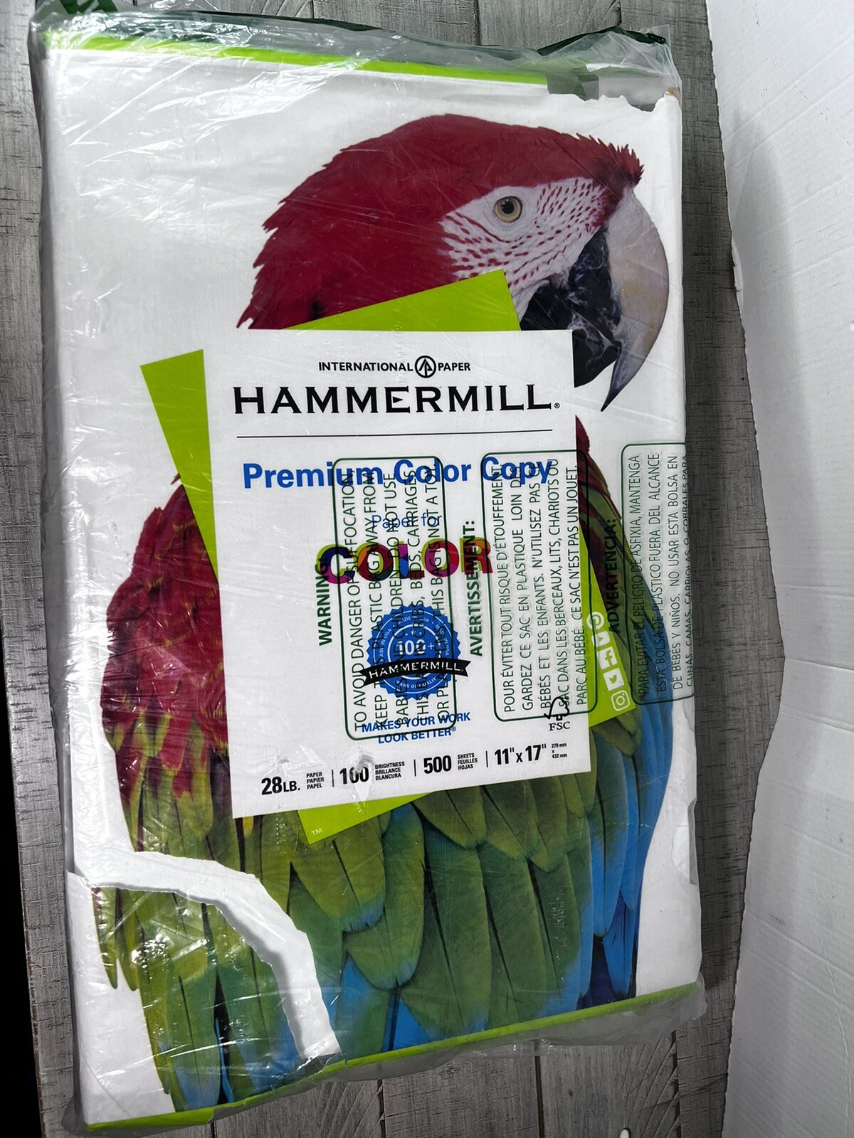 Hammermill Color Print Paper, 100 Bright, 28lb 11 X 17 Photo White, 500/ream New