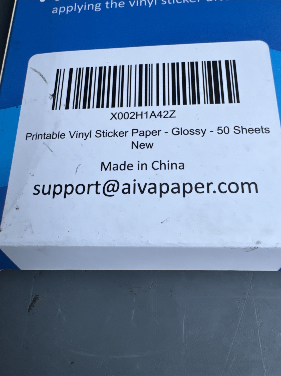 8 1/2 X 11 in 50 Sheets Of Vinyl Sticker Paper Glossy Inkjet 100 Microns Thick