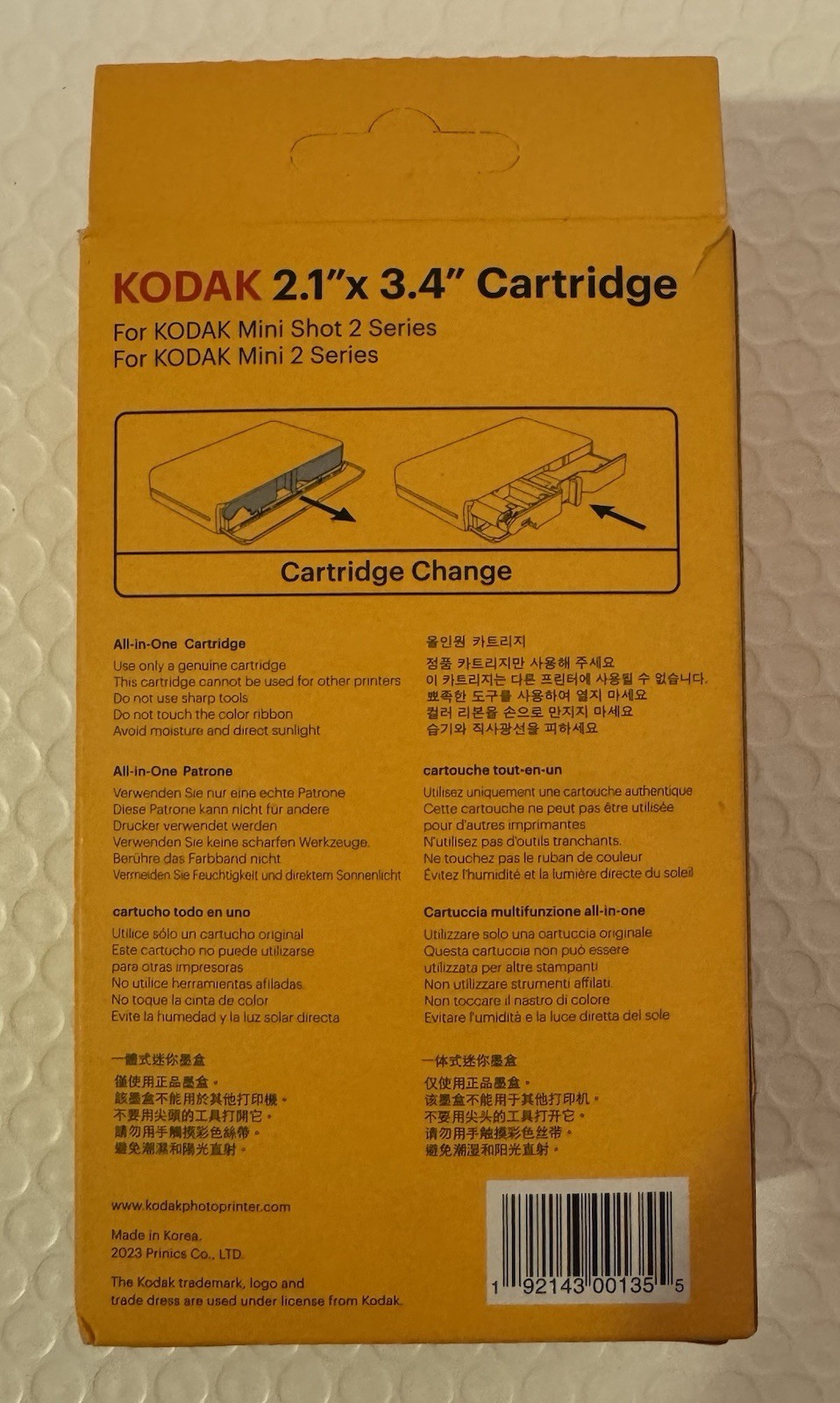 Kodak Cartridge 2.1 X 3.4 30 Sheets For Kodak Mini Shot 2 Series Brand New