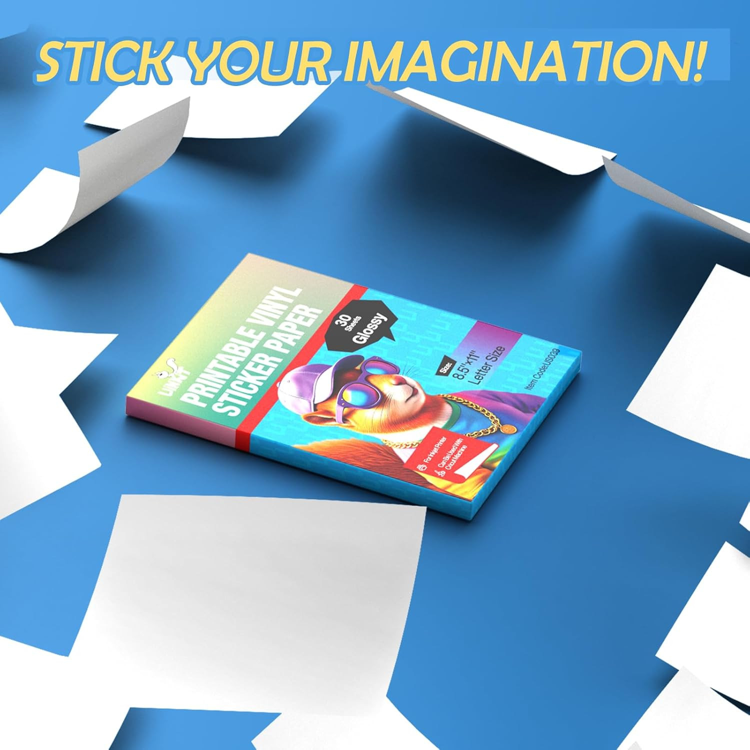 105 Sheets Premium Printable Vinyl Sticker Paper for Inkjet Printer