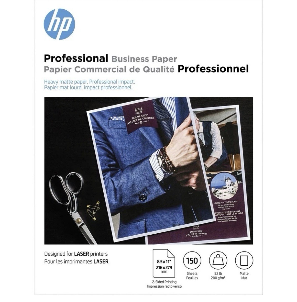 HP Professional Business Paper 52lb Weight 8.5×11 Matte White 150/Pack 4WN05A