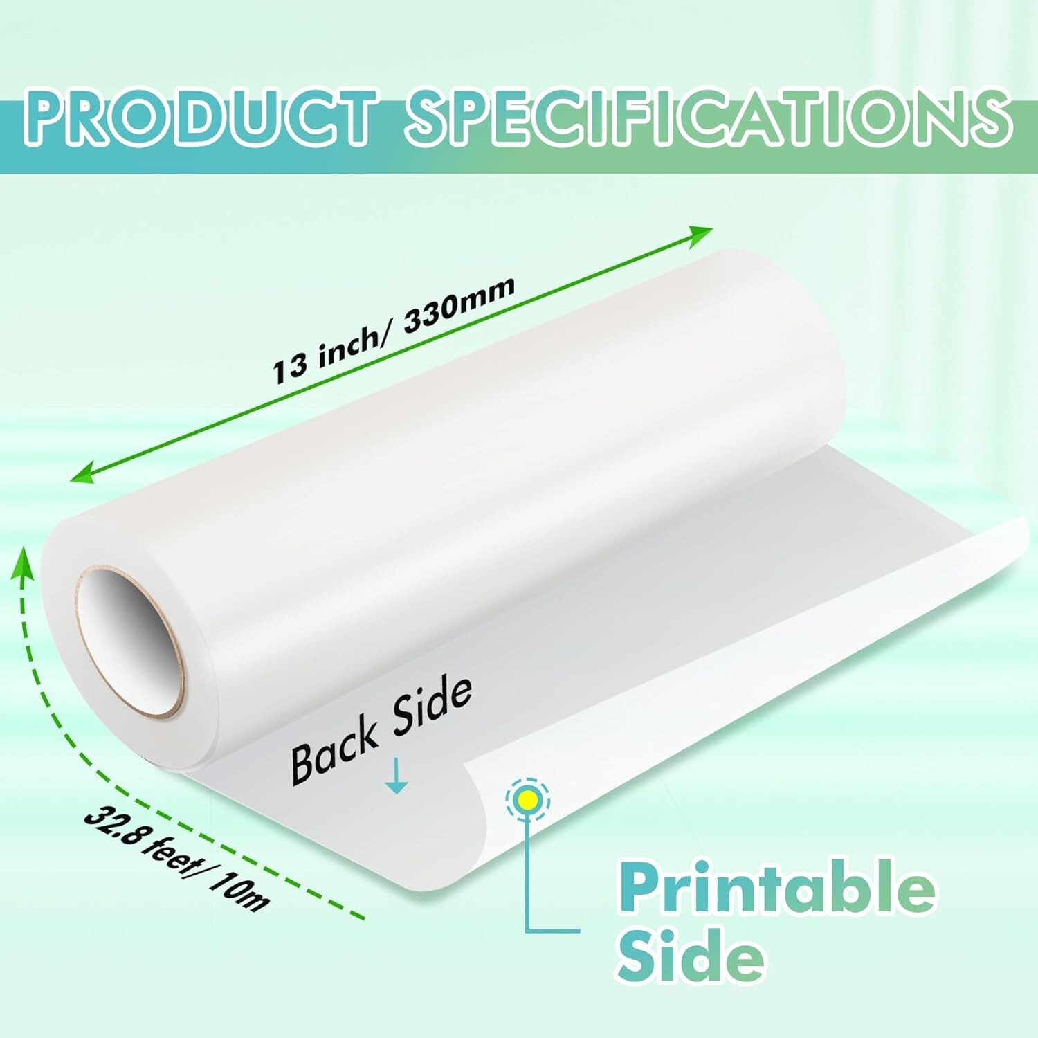 Koala Printable Vinyl Sticker Paper Roll 2 Rolls 13 In x 32.8FT Inkjet Printers