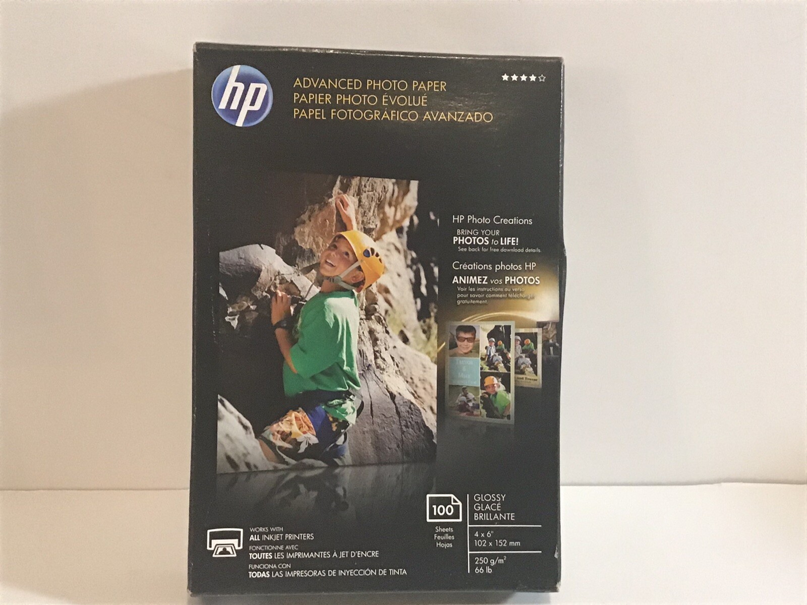 2 HP Advanced Photo Paper. 4”x6” Glossy. 100 Sheets Each New