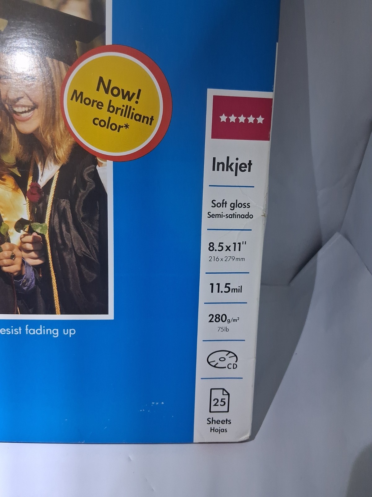 NEW HP Premium Plus Photo Paper, 25 Sheets, Soft-Gloss, 8.5 x 11