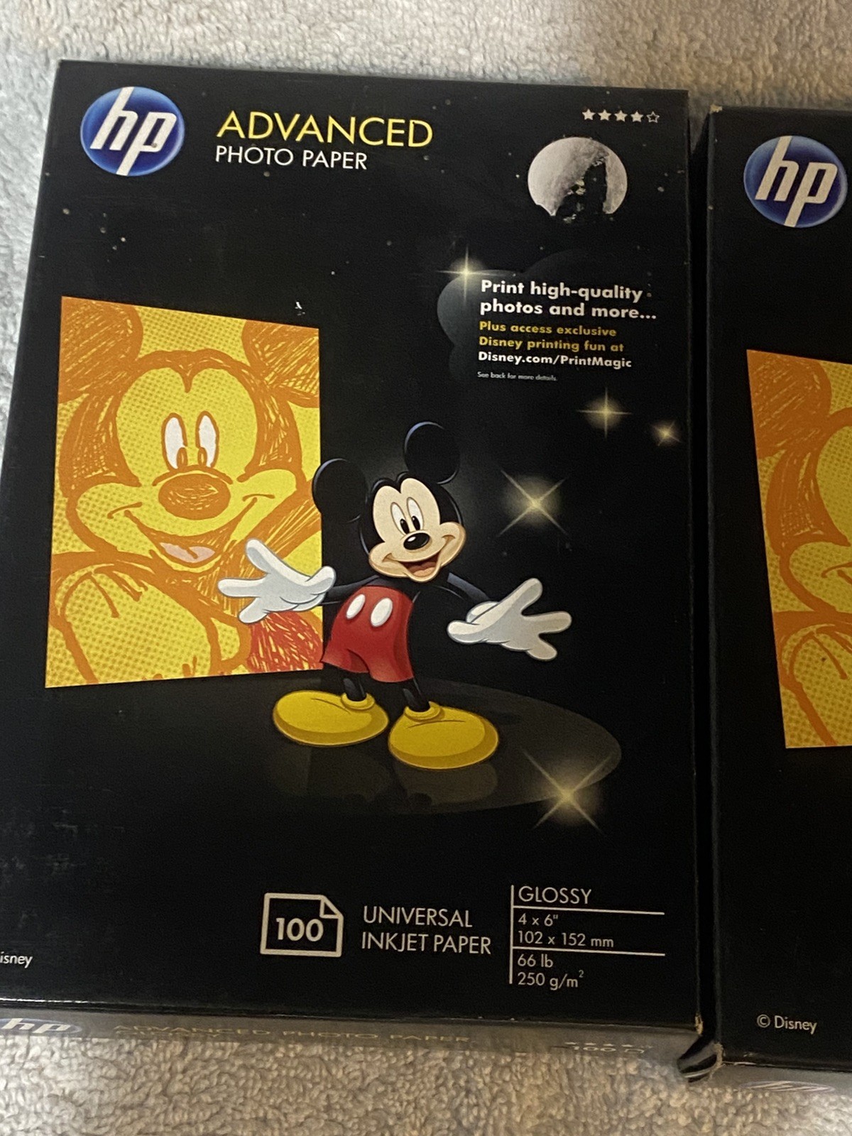 HP Advanced Photo Paper 4”x6” Glossy 200 Sheets (2 X 100) lot of 2