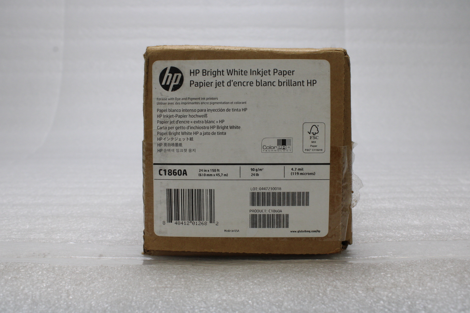 GENUINE OEM HP C1860A Bright White Inkjet Paper 4.7mil 24″x150′ 24 lb