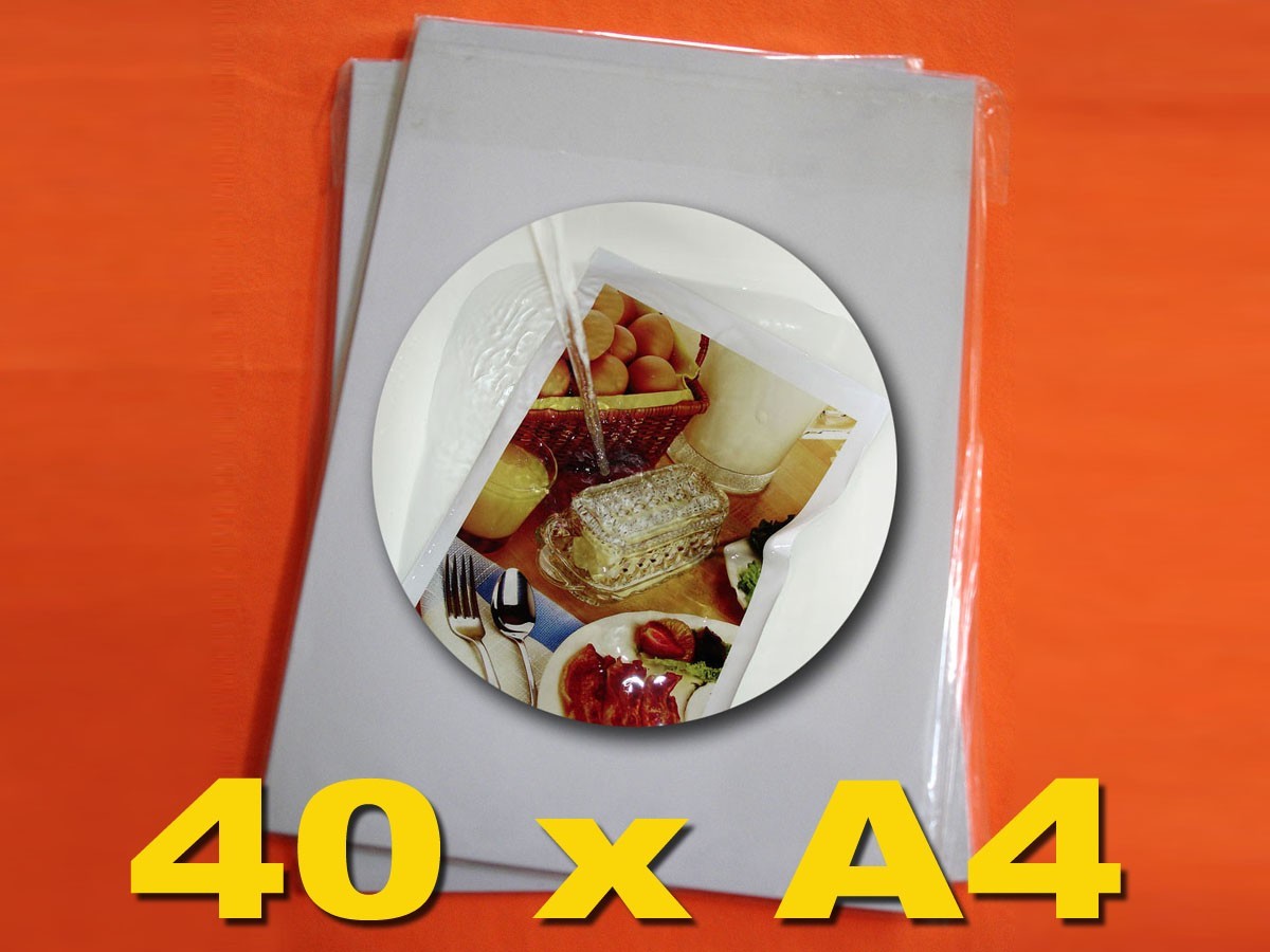 40 Sheets A4(8.3″ x 11.7″) Adhesive Glossy Photo Paper, Water Resistant