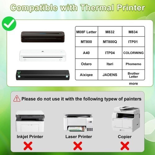 2 Rolls A4 Thermal Printer Paper 8.5″x11″ US Letter Size for M08F M832 M834 US