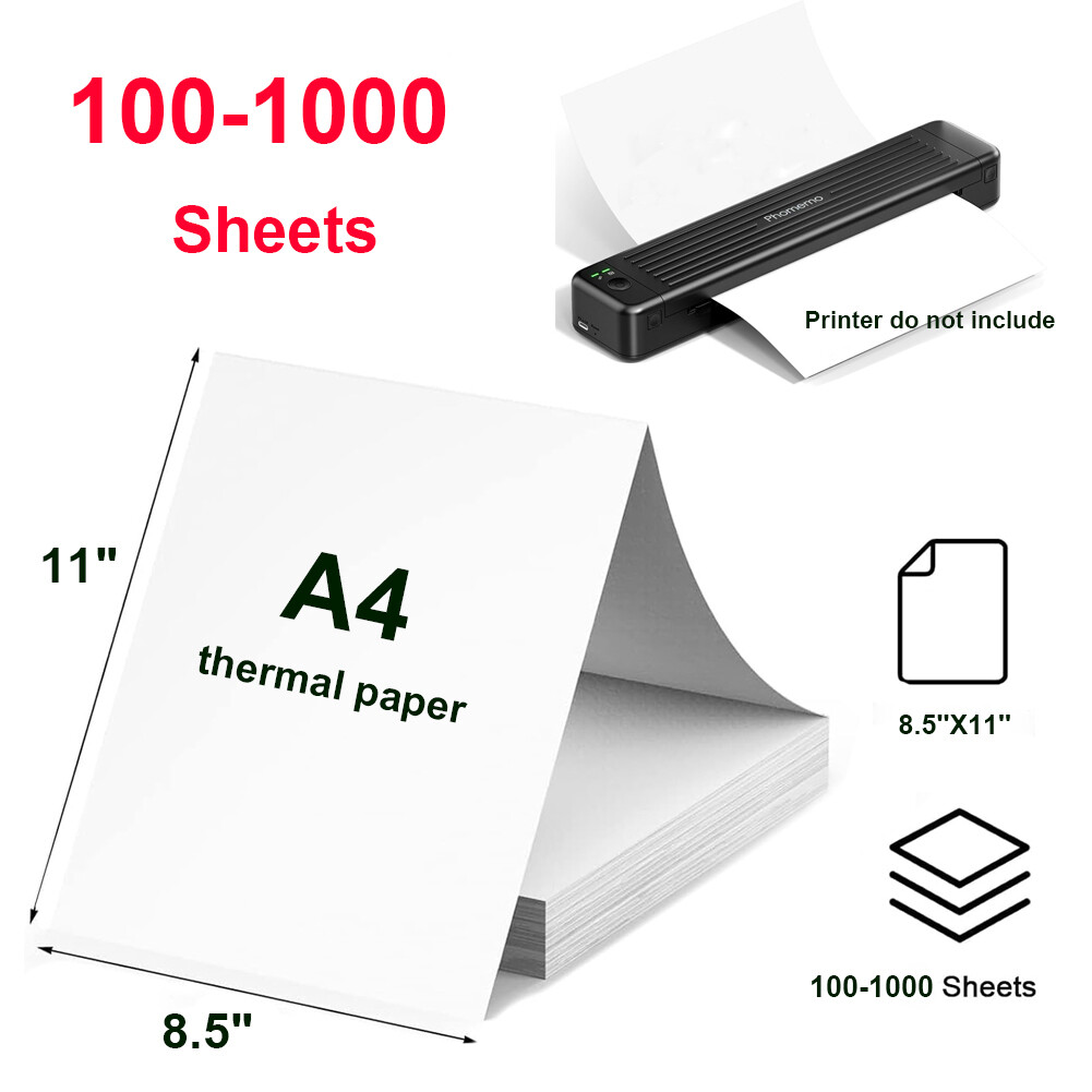 100-1000 Sheets A4 Thermal Paper 8.5″x11″ for M08F M832 Brother PocketJet PJ762
