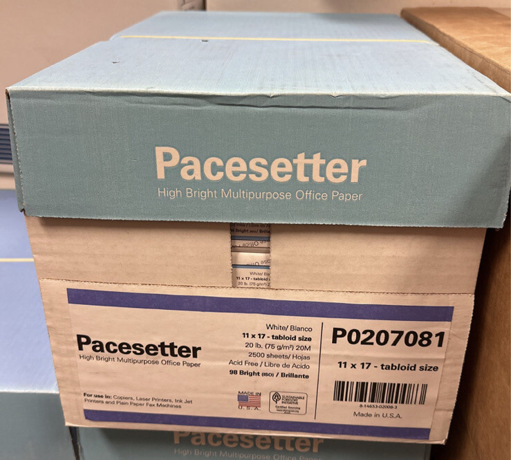 Pacesetter Laser Print Paper, 98 Brightness, 11 x 17, Case Of 2500 Sheets