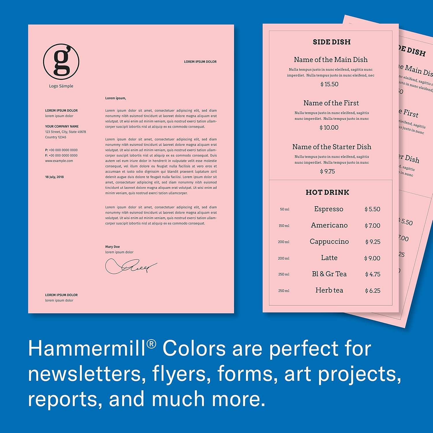 High Opacity 24lb Pink Copy Paper – 8.5 x 11, 500 Sheets for Stunning Printing