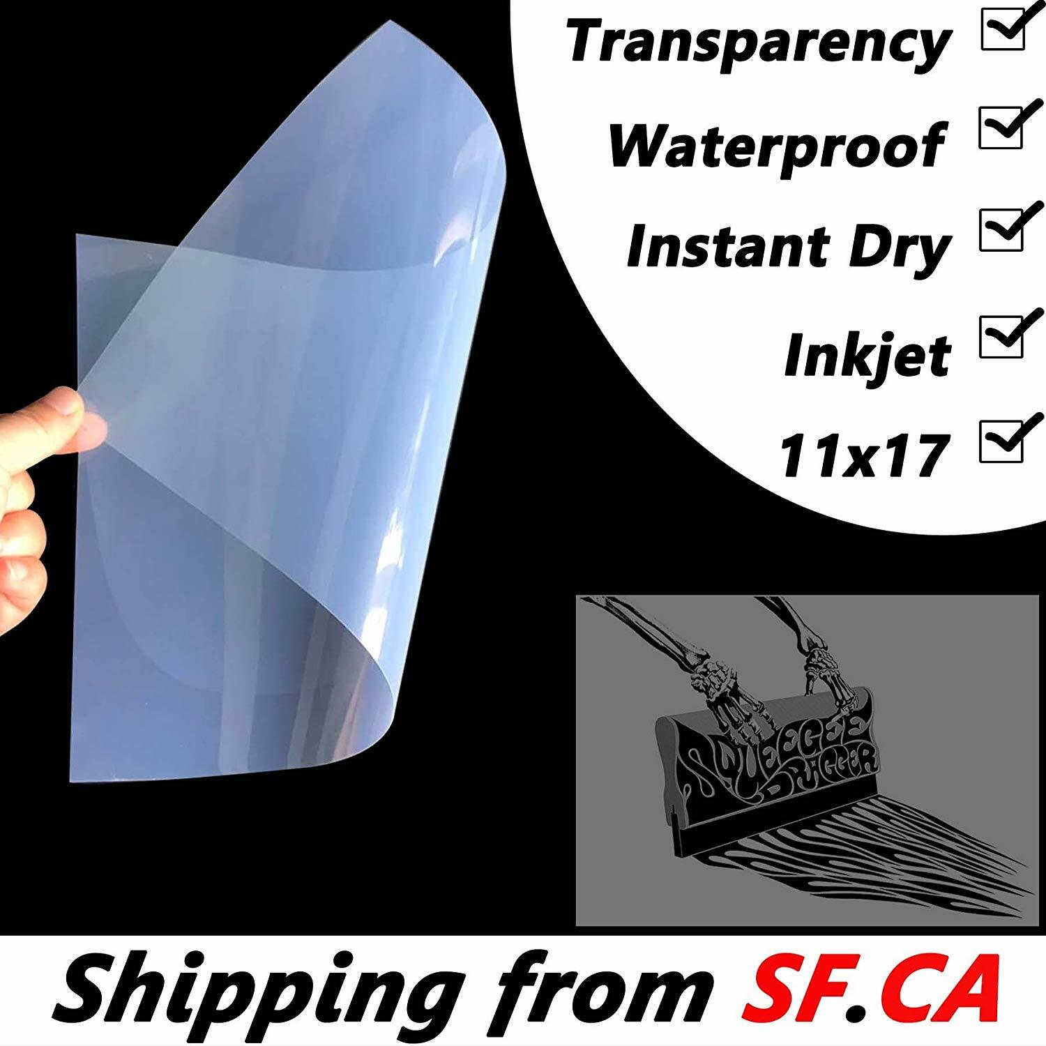 11″x17″,400 Sheets,Waterproof Screen Printing Transparency Inkjet Positive Film