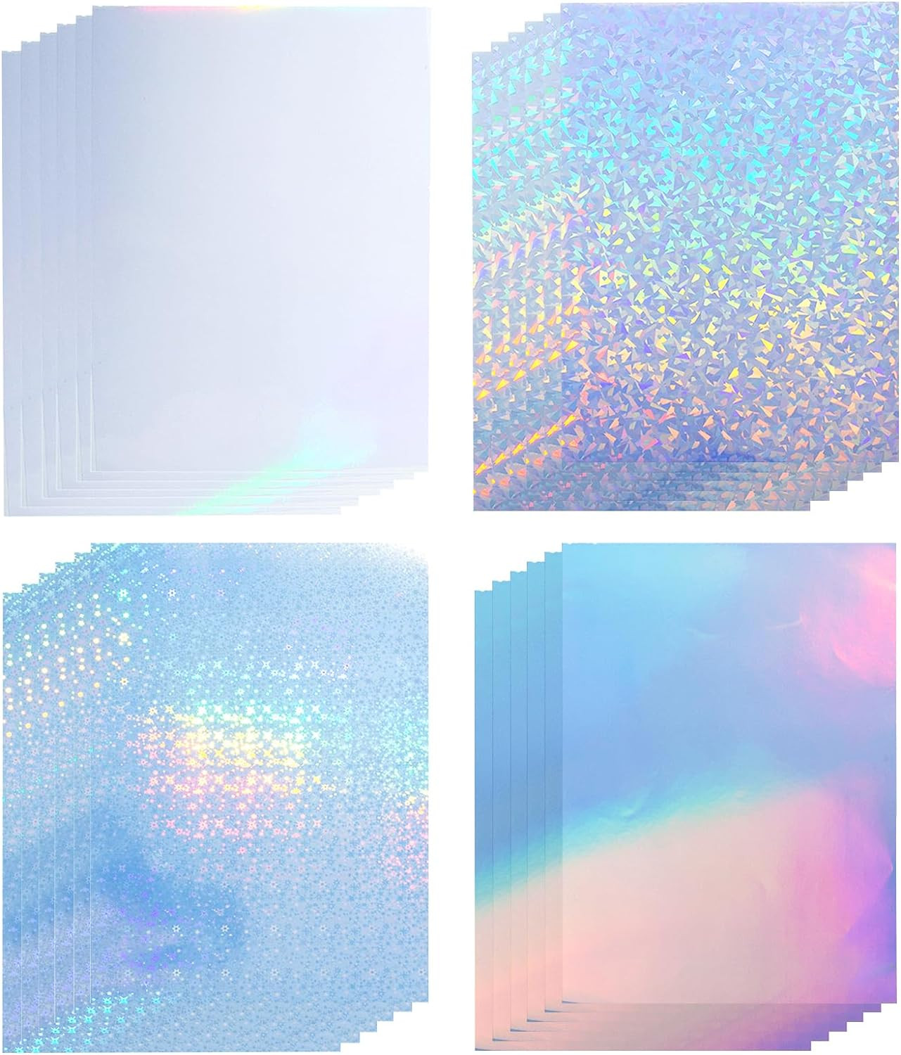 36 Sheets Vinyl Printable Sticker Paper A4 Size (8.25″ X 11.7″) Glossy Holograph