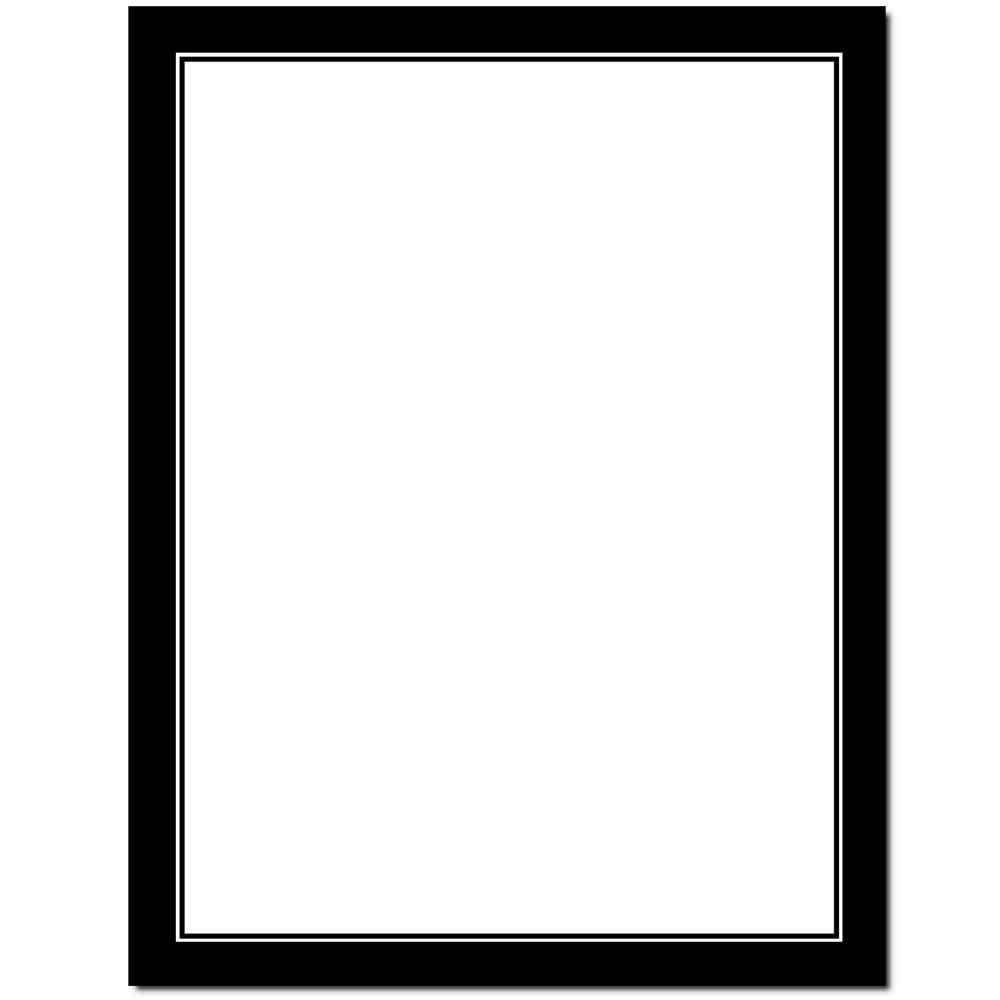 100 PCS Basic Border Letterhead Laser Inkjet Printer Paper Brights Black Sheet