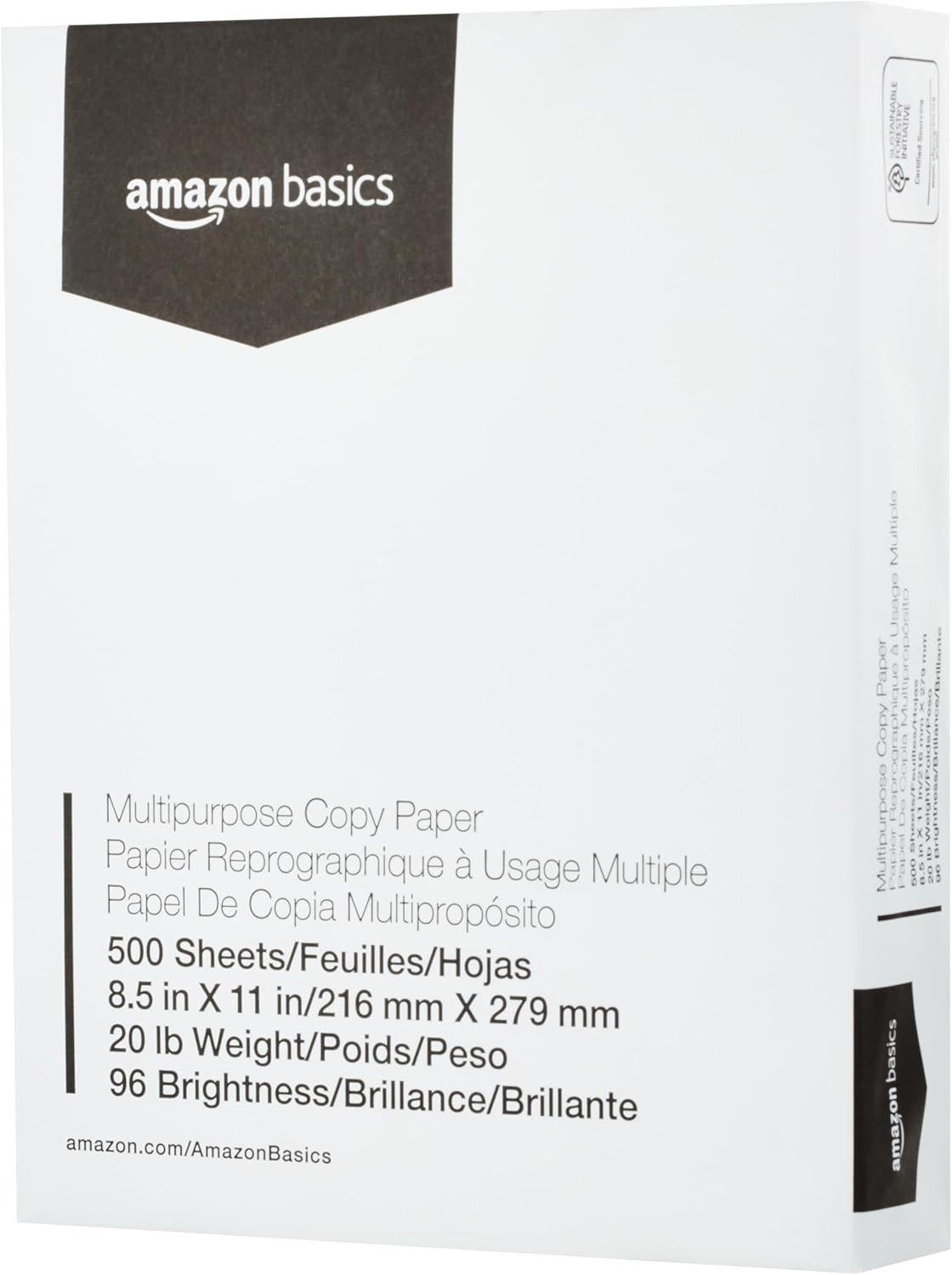 Smooth 8.5 x 11 Copy Paper for Inkjet/Laser Printers – 500 Sheets, 96 Brightness