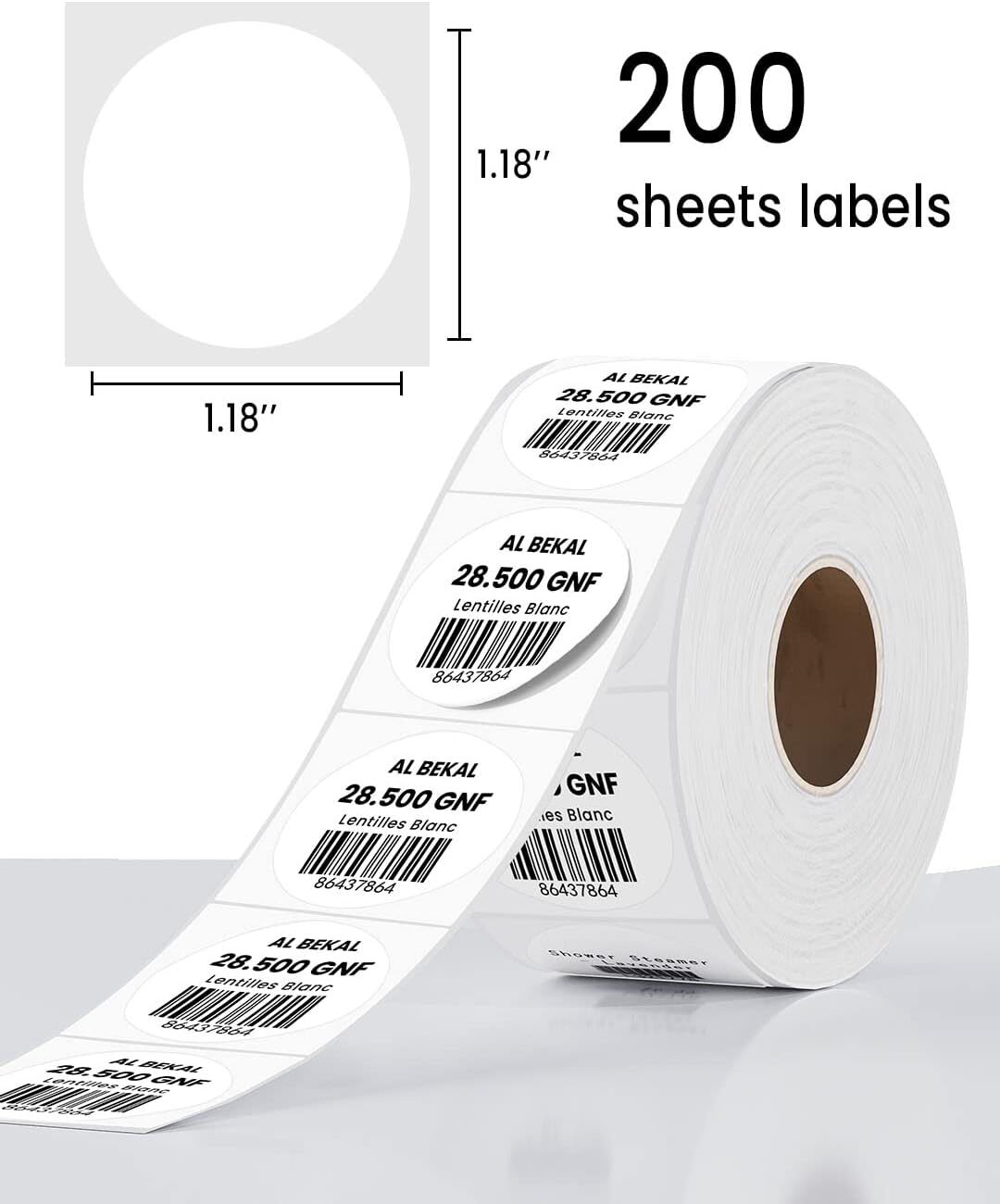 Thermal Sticker Label Self-Adhesive Round Direct Thermal Labels for Phomemo M110