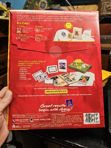 22 Avery Fabric Transfers Inkjet Printers 8 1/2 x 11 White 12 Packs 264 Pieces