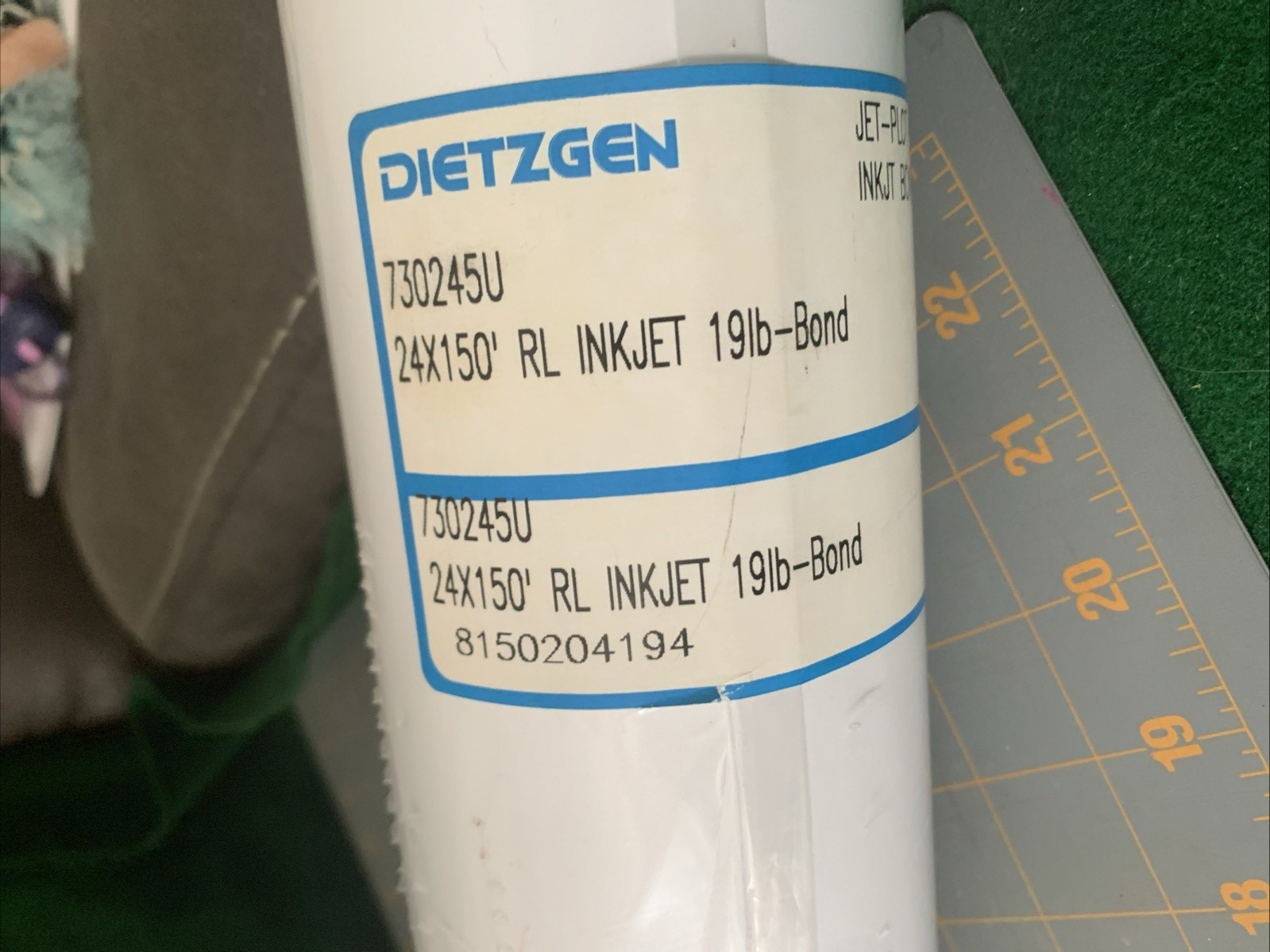 Set 2 rolls: Inkjet Bond 19lb 24″ x 150′ – 2 Rolls [730245]