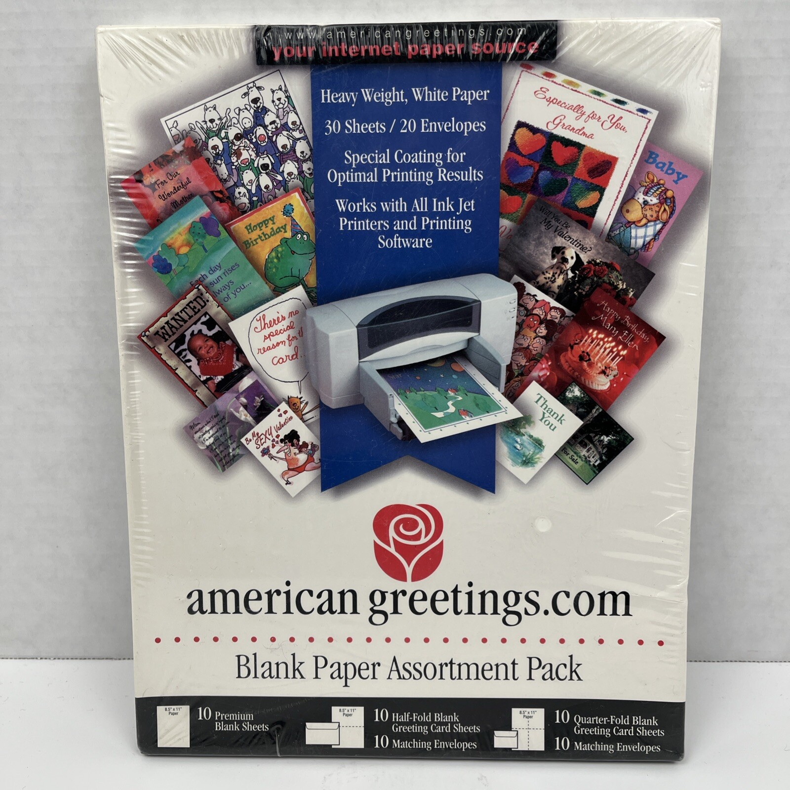 American Greetings Blank Paper Assortment Greeting Card Stock 30 Sheets 20 Env