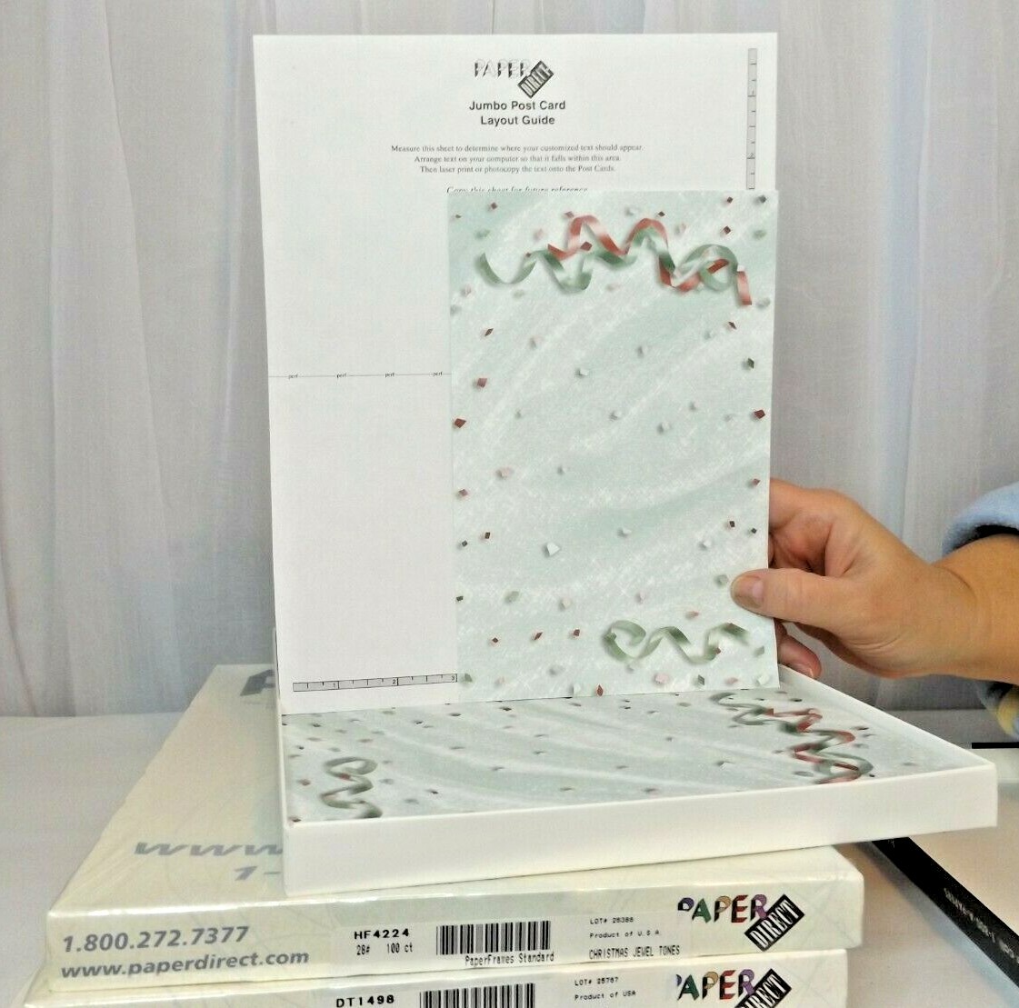 4 Boxes Paper Direct Paper 2 Border Paper, 1 Postcard and 1 Brochure-3P see PICS