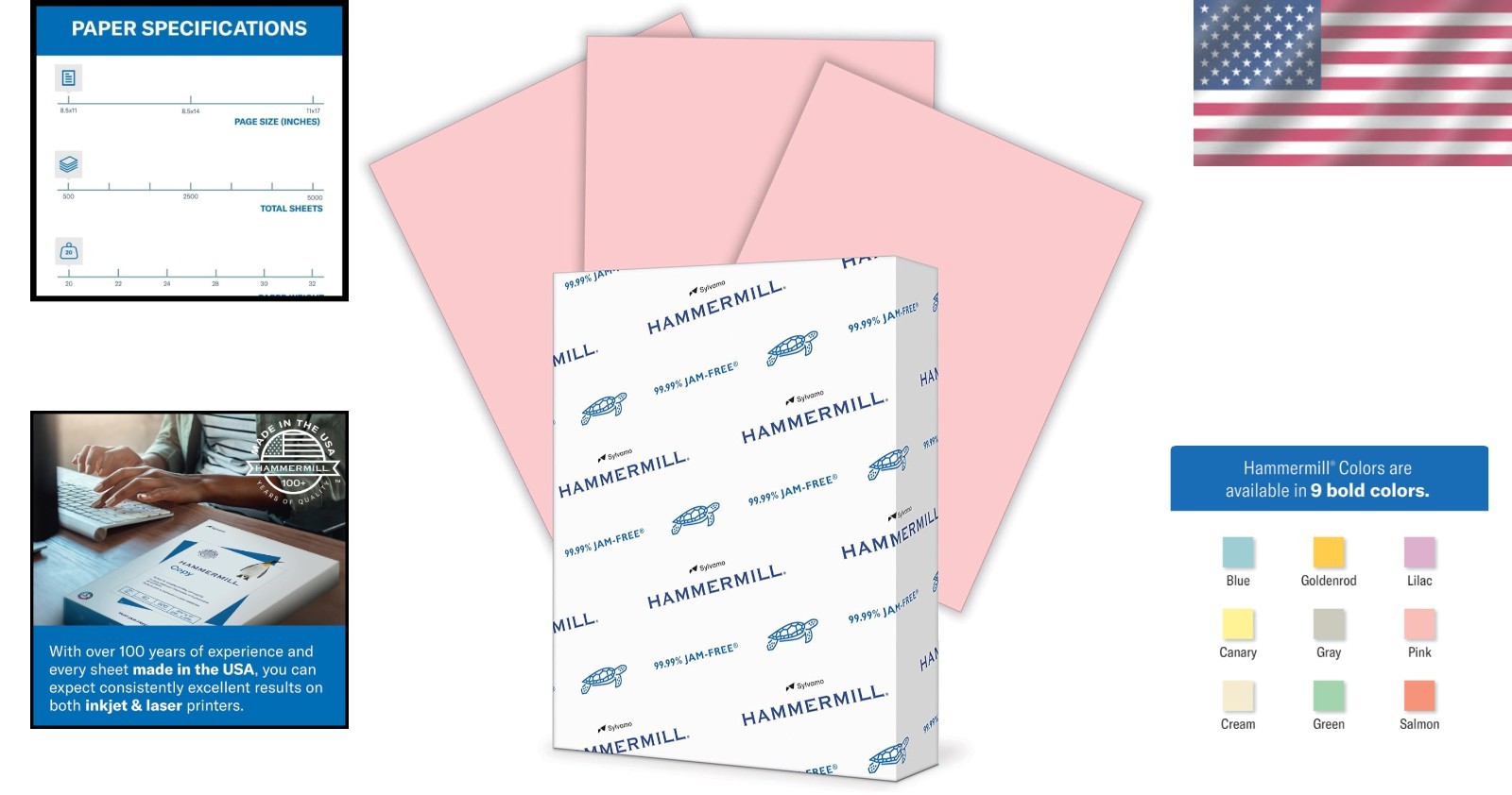High Opacity 20lb Pink Colored Paper – 500 Sheets, Perfect for Creative Projects