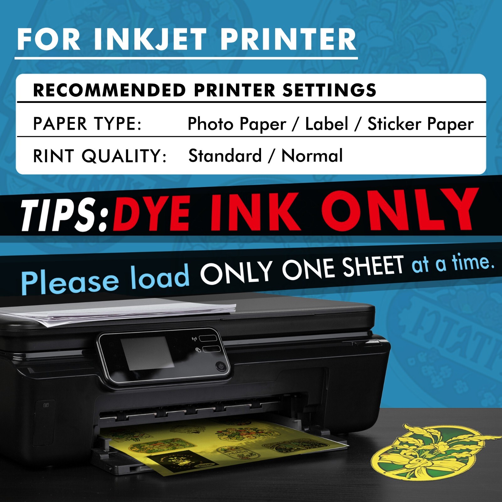 Koala Foil Gold Glossy Vinyl Sticker Paper Waterproof Inkjet + Laser Printers 20