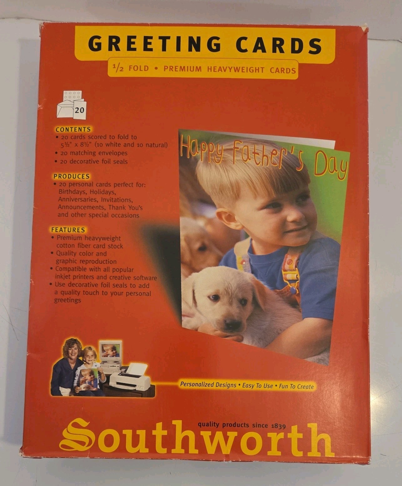 Southworth Greeting Cards & Envelopes White Heavyweight InkJet Printer OPEN READ