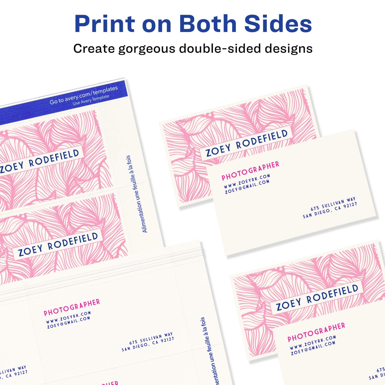 Printable Business Cards 2″ x 3.5″, White, 1,000 Blank Cards, Inkjet Compatible,