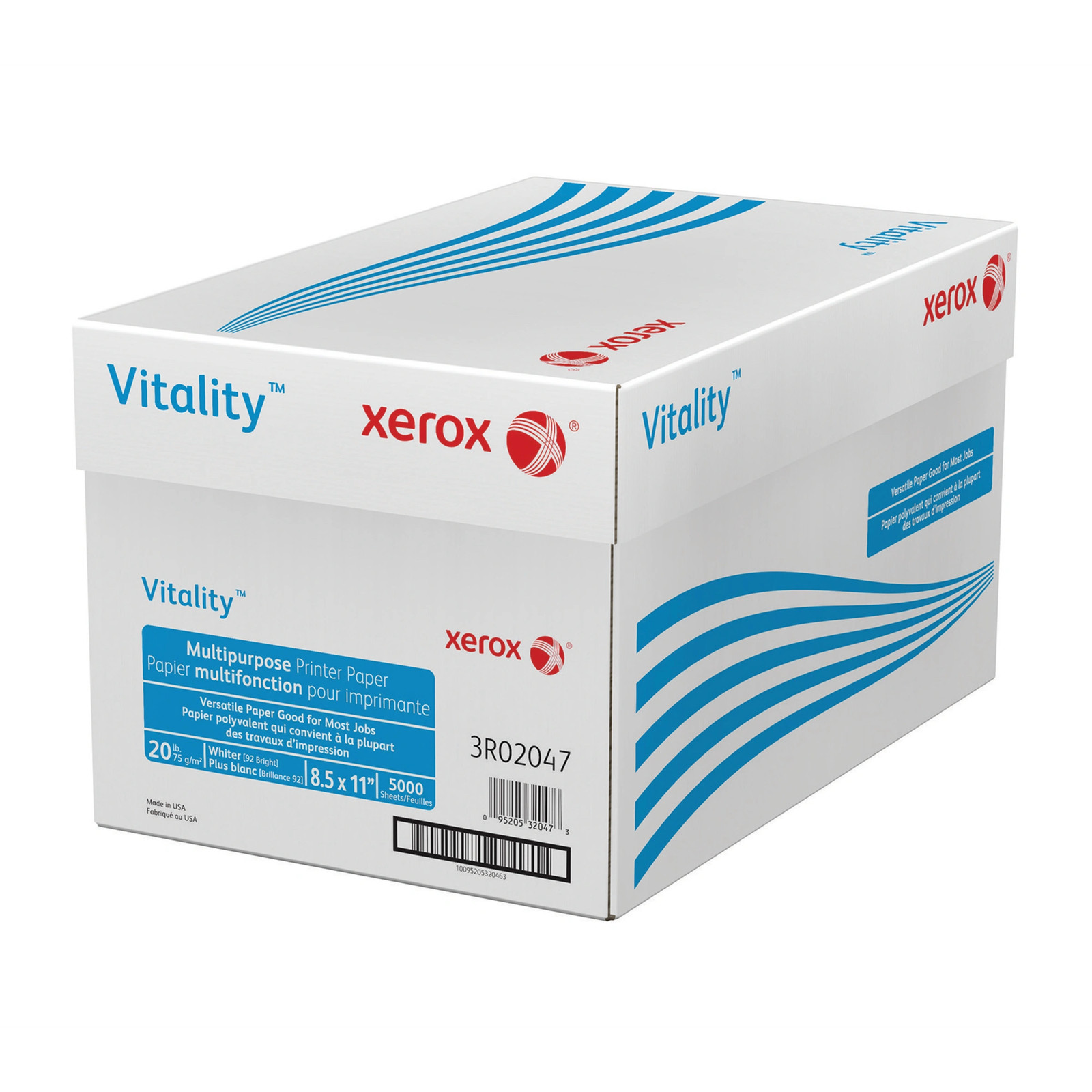 Xerox Vitality Multipurpose Paper, Letter, 92 Brightness, 20 Lb, 10-Ream