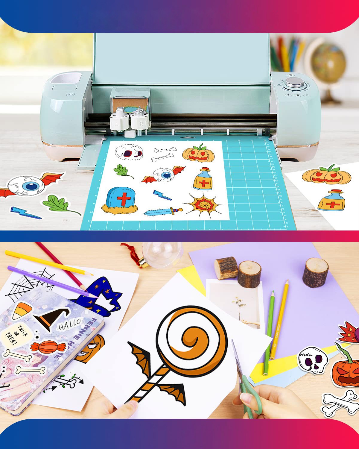Vinyl Sticker Paper, Glossy Printable Decals, Inkjet Printer, 8.5×11 In, White