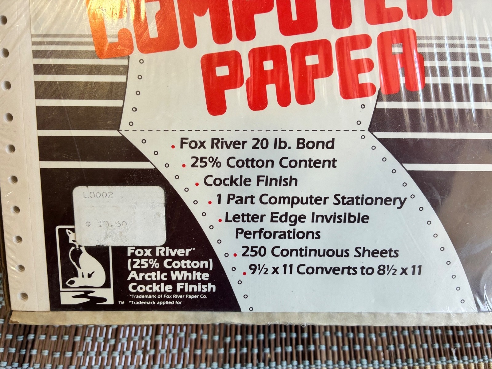 Fox River Perfect Letterhead Computer Paper 20 lb Bond 250 Sheets Sealed