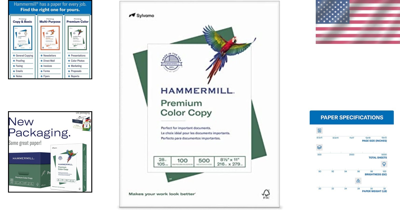 Jam-Free Color Copy Paper – 100 Brightness – 28 lb – 1 Ream