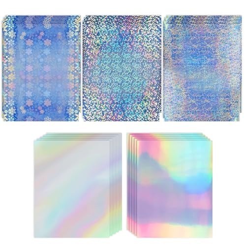 Holographic Sticker Paper – Rainbow/Clear/Snowflake/Spot/Ray | 20 Sheets, for
