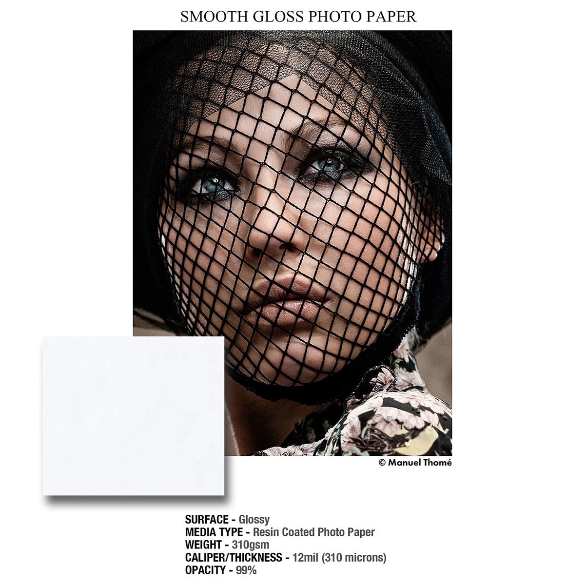 Ilford Smooth Glossy Fine Art Paper (5×7″), 100 Sheets #2001731