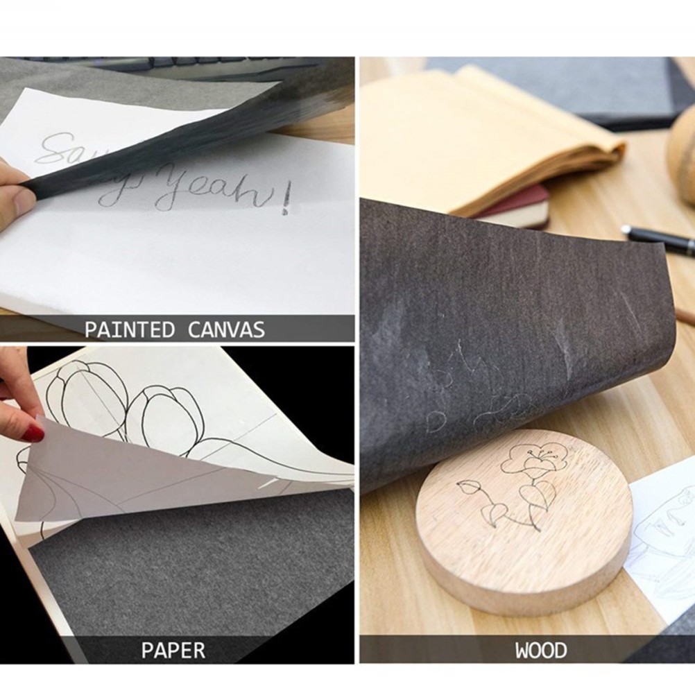 100pcs Transfer Tracing Graphite Carbon Paper for Painting Black Coated