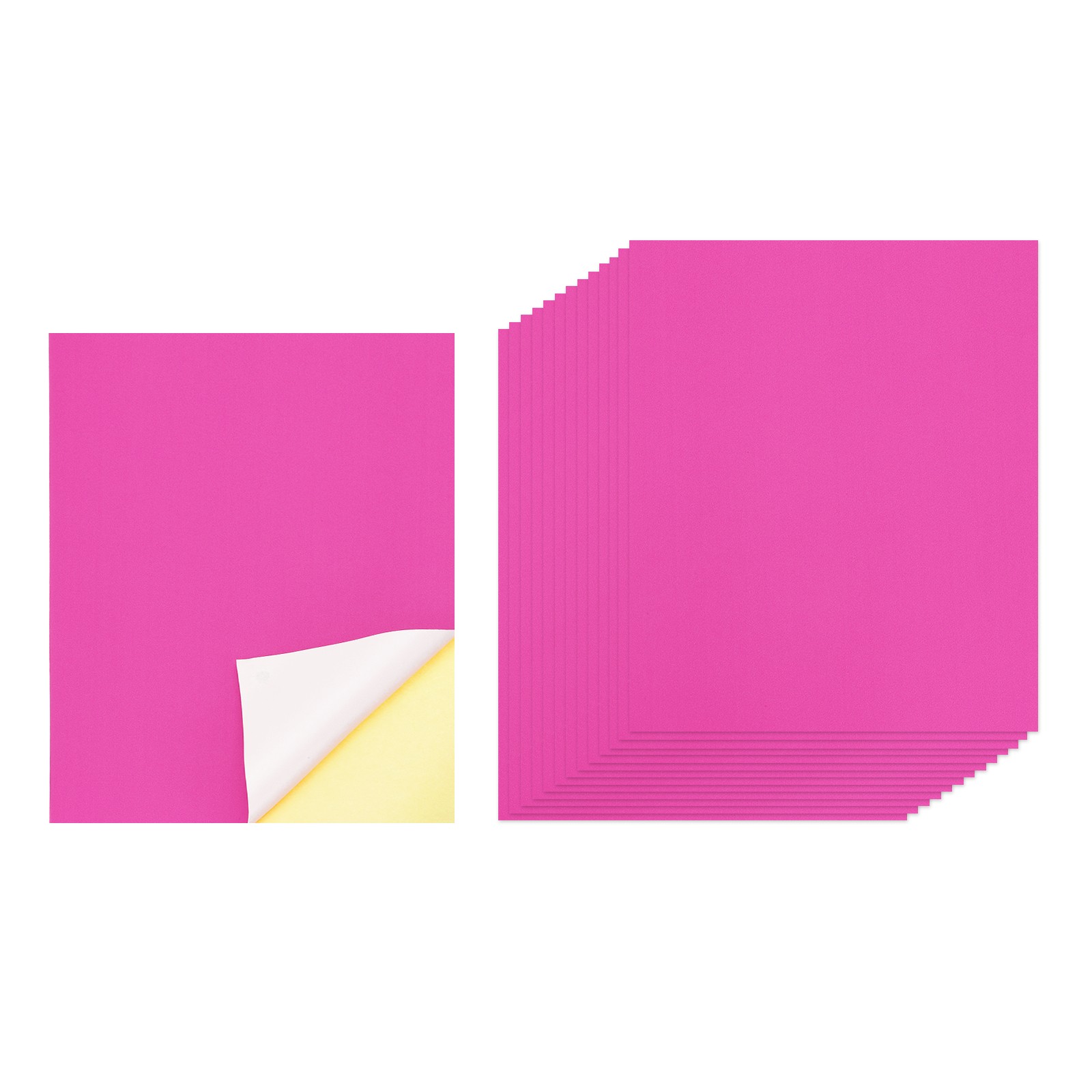 Printable Self Adhesive Paper for Printers, 15 Sheets Pink