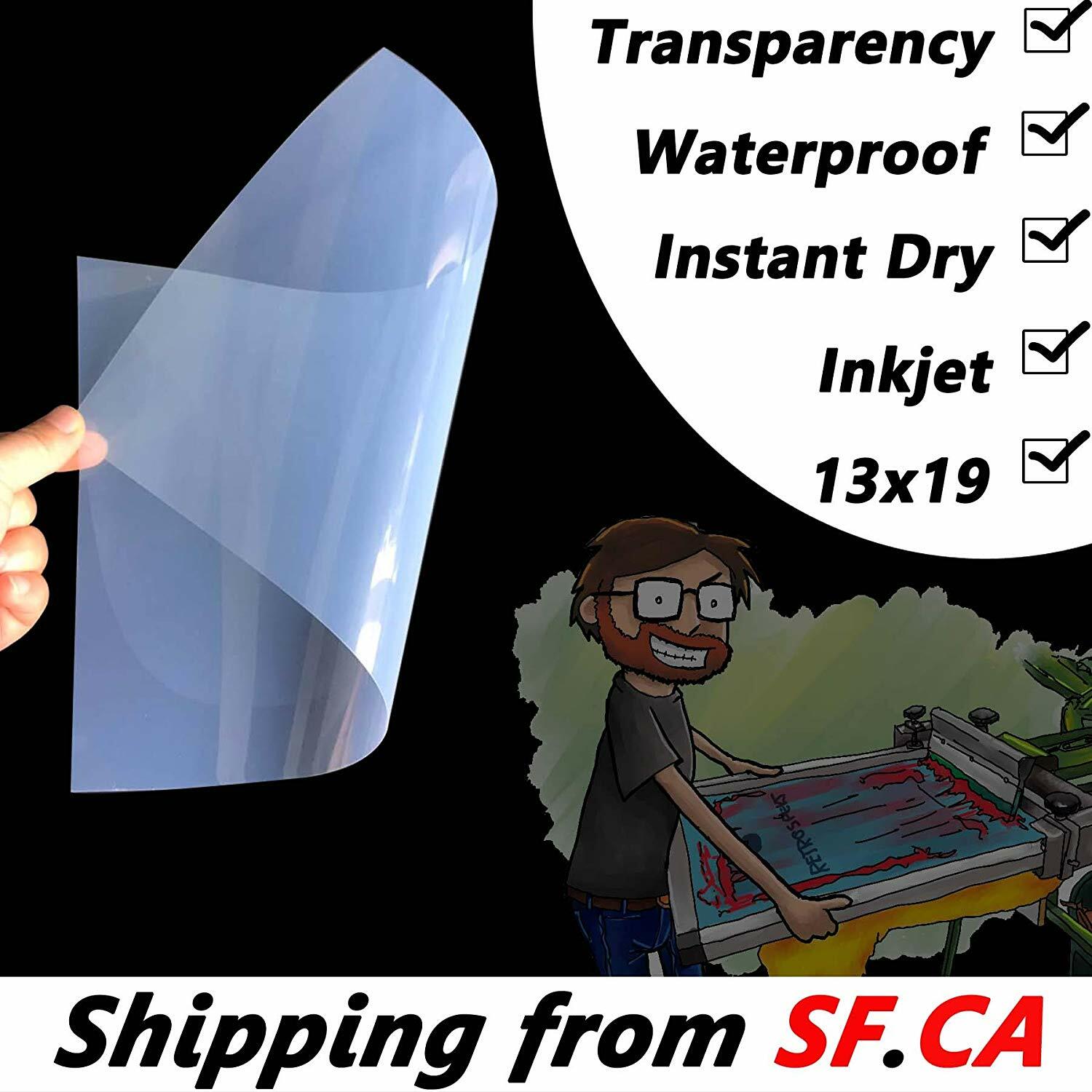 11″x17″,200 Sheets,Waterproof Screen Printing Transparency Inkjet Positive Film