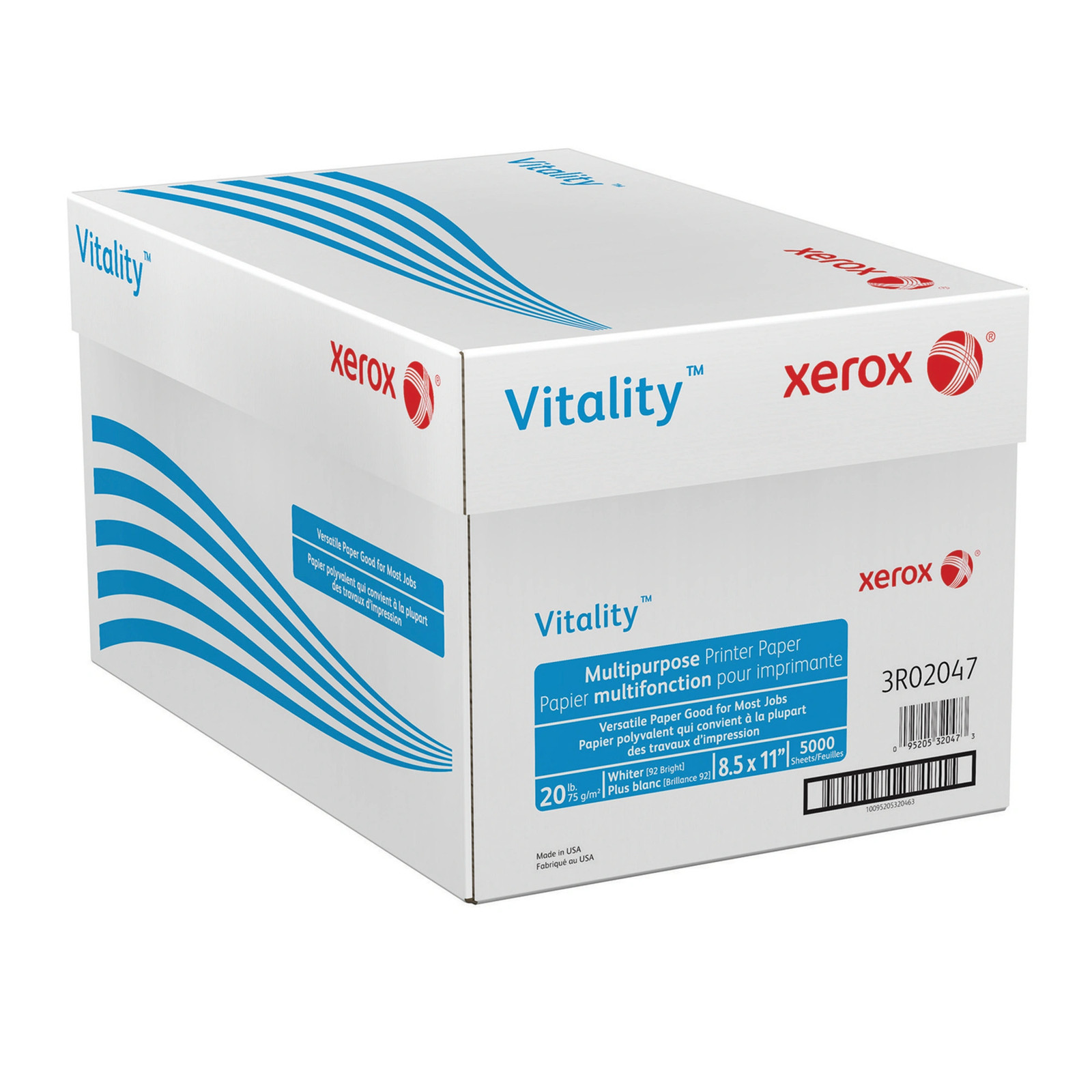 Xerox Vitality Multipurpose Paper, Letter, 92 Brightness, 20 Lb, 10-Ream