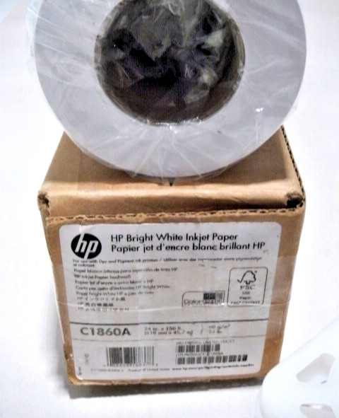 NEW HEWLITT PACKARD BRIGHT WHITE INKJET PAPER ROLL 24″ X 150′ COLOR PRO C1860A