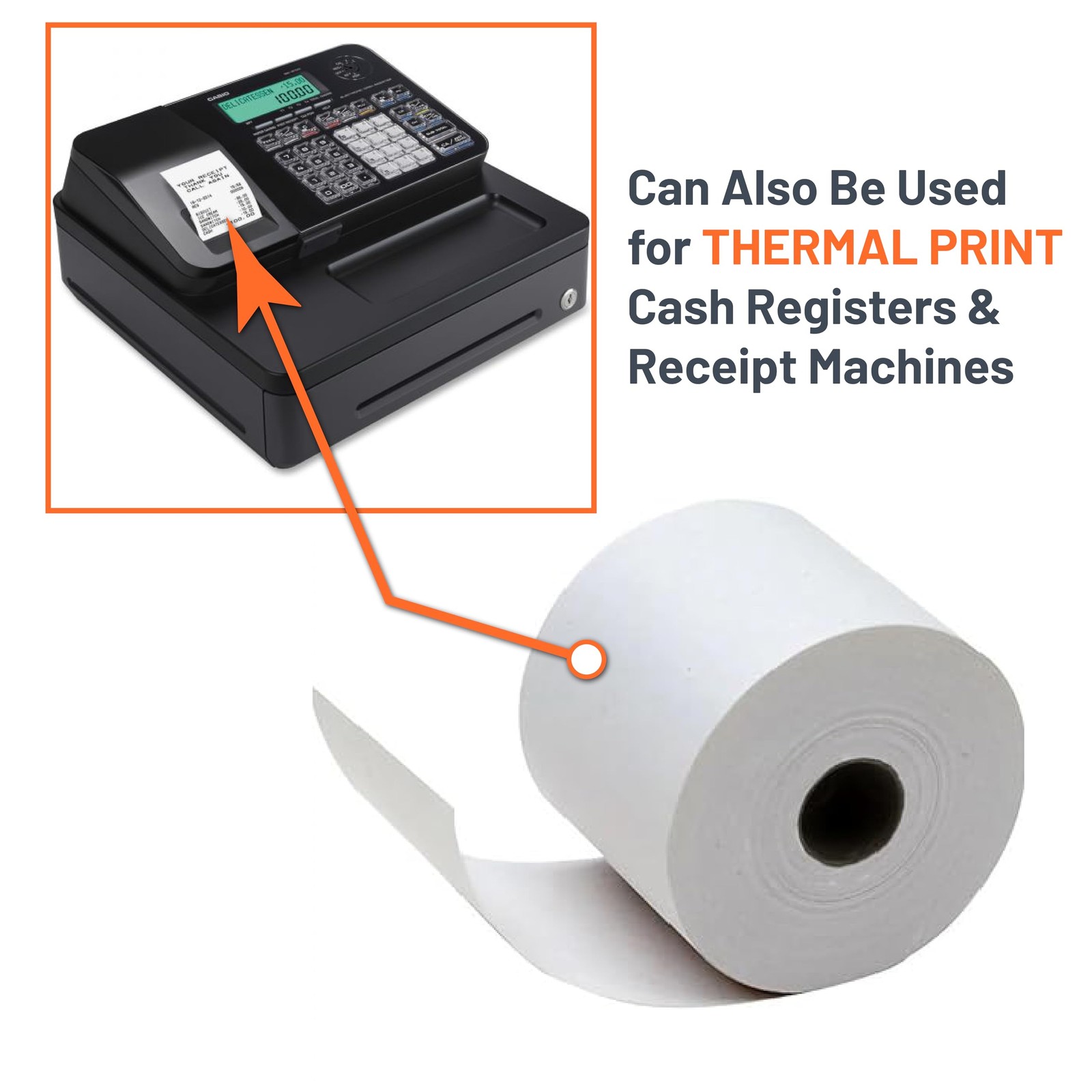 Victor Thermal Paper Roll For Printing Calculators & Cash Registers, 3 White