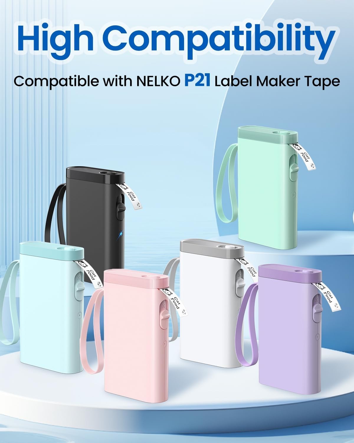 2-6 Rolls Compatible with Nelko P21 Label Maker Tape, 14X40Mm (0.55″X1.57″)clear