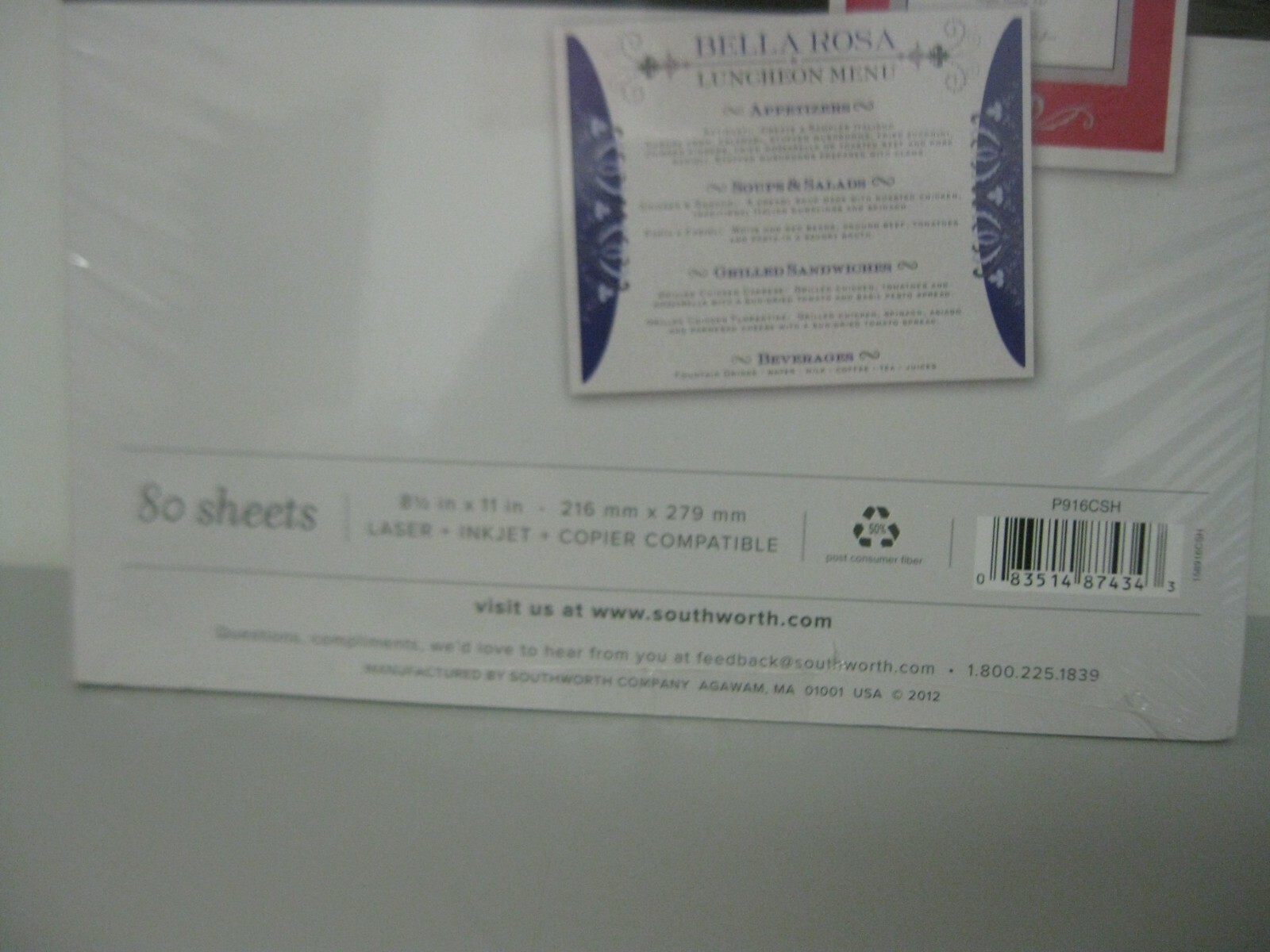 Southworth 24 lb Gray Granite Laser Ink Jet Printer Paper, 80 Sheets