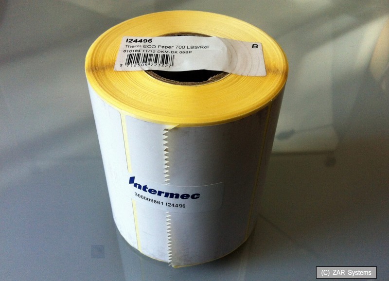 1 x HONEYWELL I24496 Intermec Perforierte thermische Etiketten, 104x55mm, NEU