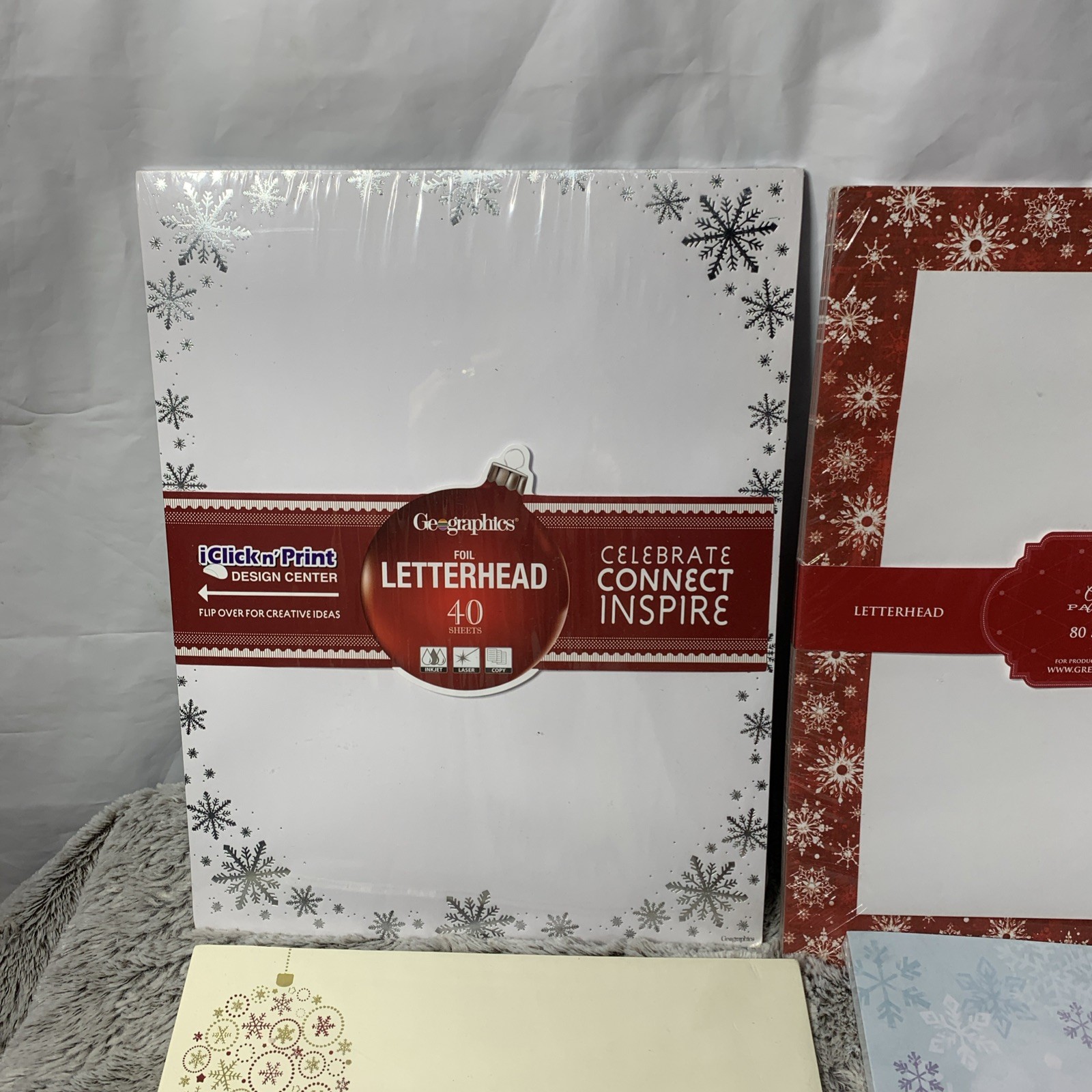 Letterhead Paper 225 Sheets Christmas Foil Graphics NEW